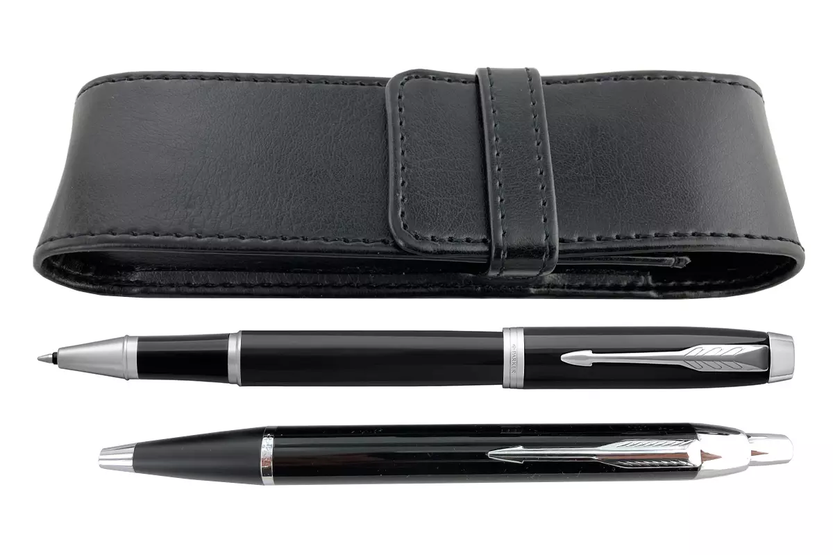 Parker IM Black Lacquer CT Rollerball + Balpen + Penetui Set